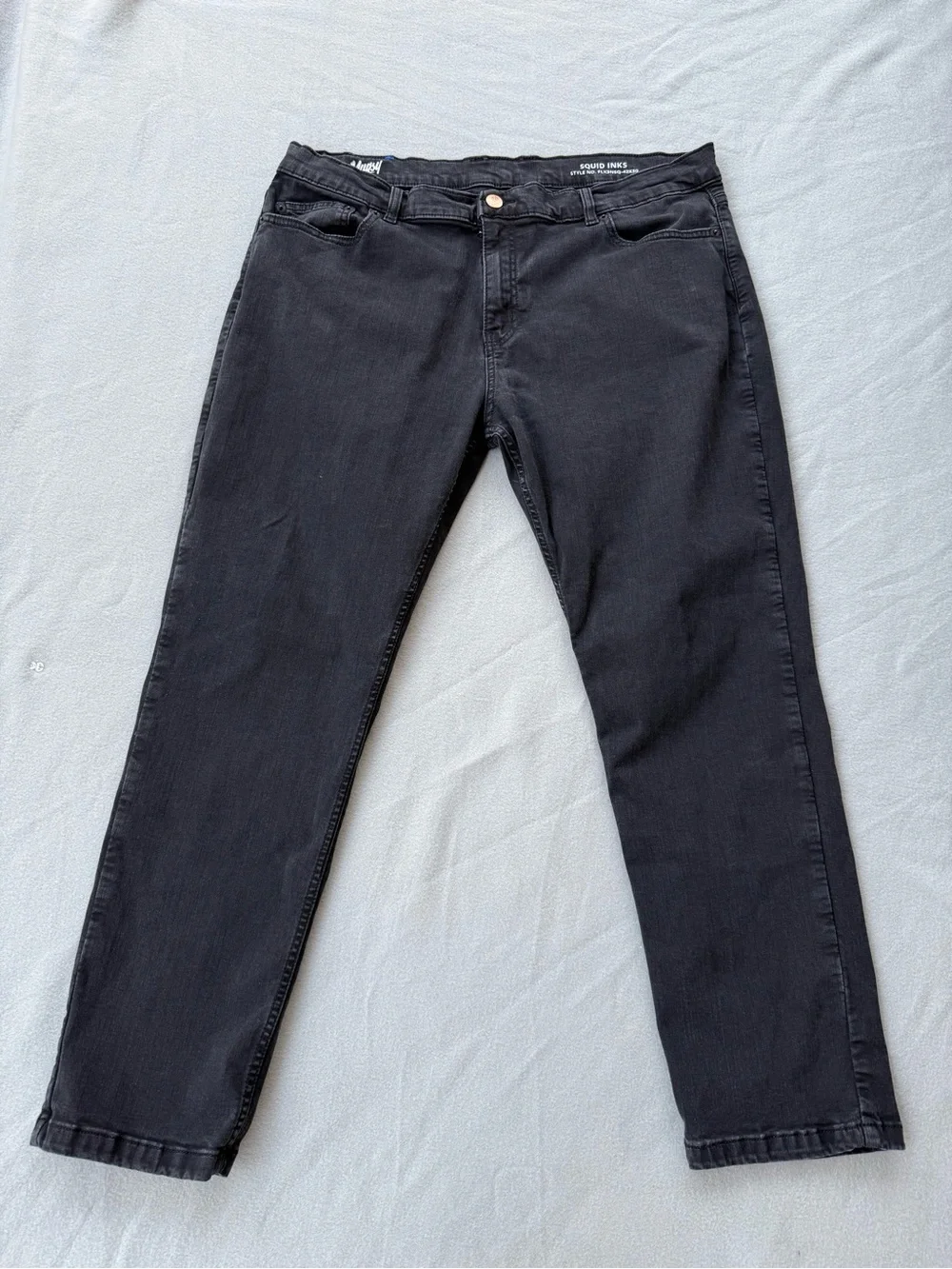 Mugsy Squid Inks Jeans 42x30 Black Stretch Casual Modern Straight Fits 38 X 28.5